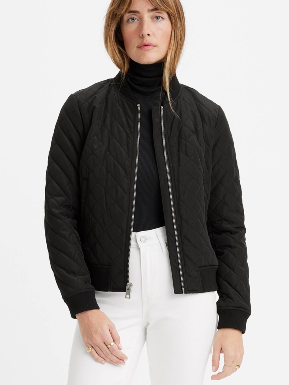 Levi’s Diamond Quilted Bomber Jacket in Black
